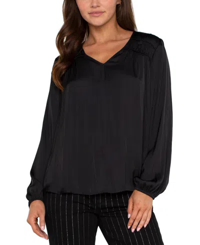 Liverpool Los Angeles Pleated Top In Black