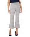 Liverpool Los Angeles Women's Stella Cropped Kick Flare Pants In Navy Taupe Grid