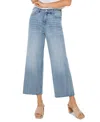 Liverpool Los Angeles Stride Raw Hem High Waist Crop Wide Leg Jeans In Weir Canyon