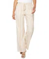 Liverpool Los Angeles Stripe Pull-on Wide Leg Linen Blend Pants In Neutral
