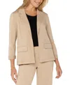Liverpool Los Angeles Fitted Open Front Twill Blazer In Cappuccino