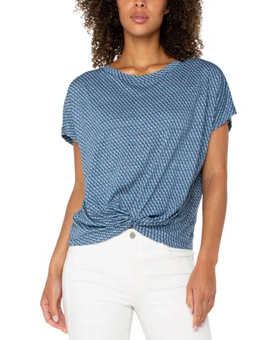 LIVERPOOL LOS ANGELES WOMEN'S TWIST-FRONT CREWNECK TOP