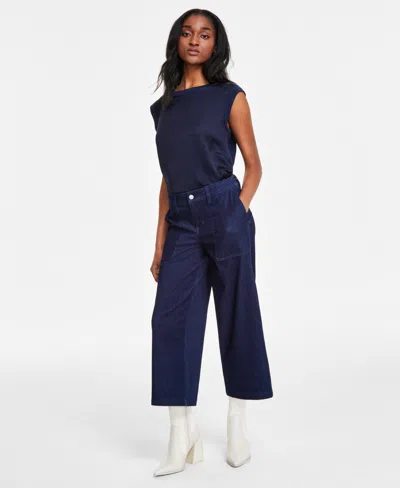 Liverpool Los Angeles Women's Wide-leg Cargo Jeans In Blue