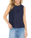 Liverpool Los Angeles Womens Crewneck Sleeveless Pleated Knit Top Pxs Xl In Blue