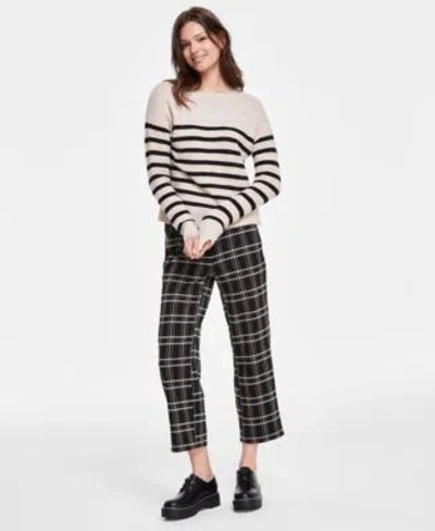 Liverpool Los Angeles Womens Drop Shoulder Sweater Mabel Pull On Ankle Pants In Black