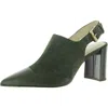 Liverpool Los Angeles Womens Mixed Media Leather Slingback Heels In Green