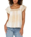 Liverpool Los Angeles Sleeveless Chevron Knit Top In Brown