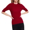 Liverpool Los Angeles Womens Ribbed Ribbed Knit Crewneck Sweater In Red