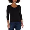 Liverpool Los Angeles Scoop Neck Cotton T-shirt In Black