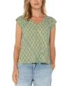 Liverpool Los Angeles Womens Short Sleeve Dolman Tie Back Knit Top Xs 3x In Multi