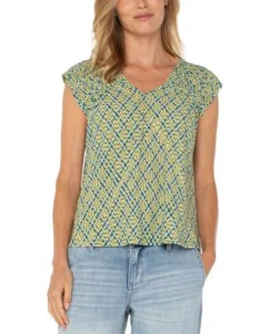 Liverpool Los Angeles Womens Short Sleeve Dolman Tie Back Knit Top Xs 3x In Multi