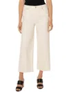 Liverpool Los Angeles Stride High Waist Raw Hem Wide Leg Jeans In Beige