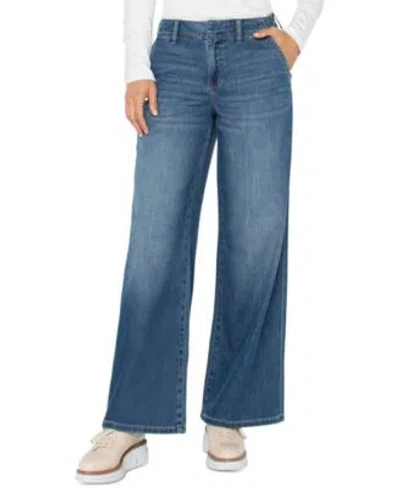 Liverpool Los Angeles Womens Weekender Mid Rise Wide Leg Jeans 0p 16