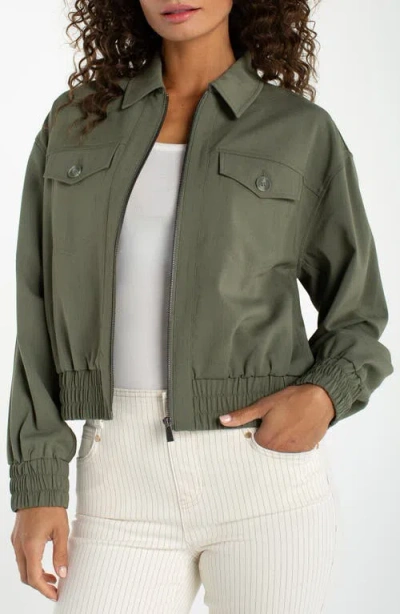 Liverpool Los Angeles Zip Front Jacket In Green