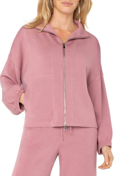 Liverpool Los Angeles Zip-up Knit Jacket In Pink