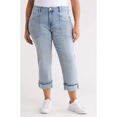 Liverpool Marley Cuffed Crop Girlfriend Jeans In Blue