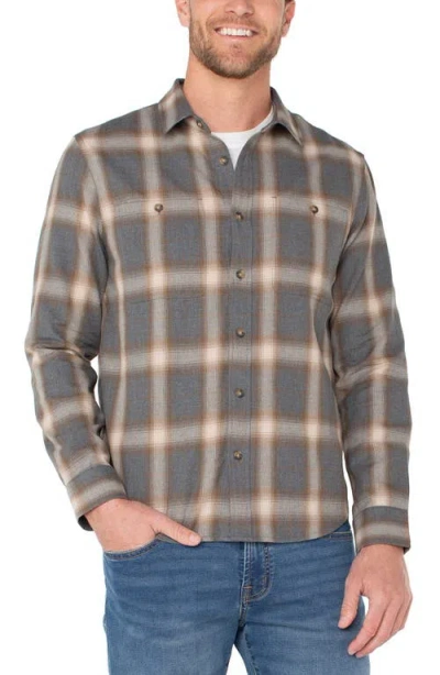 Liverpool Plaid Double Pocket Button-up Shirt In Multi