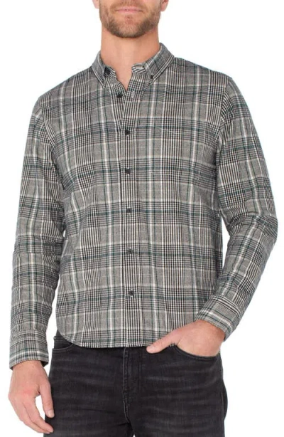 Liverpool Plaid Flannel Button-down Shirt In Multi
