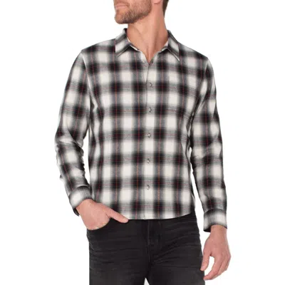 Liverpool Plaid Flannel Button-up Shirt In Black