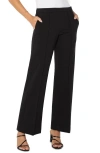 Liverpool Pleat Front Wide Leg Pants In Black