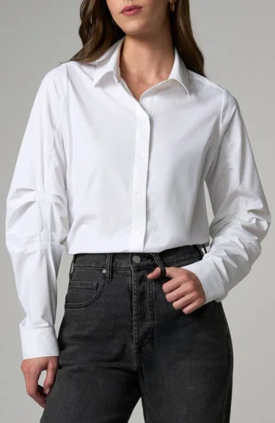 Liverpool Pleated Sleeve Button-up Shirt In White