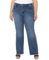 Liverpool Plus Size Hannah Mid-rise Flared Denim Pants In Jensen