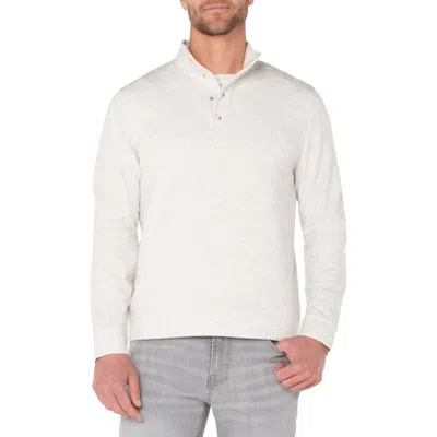 Liverpool Quarter Button Mock Neck Top In White