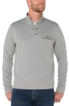 Liverpool Quarter Snap Pullover In Gray