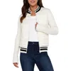 Liverpool Quilted Front Jacket In Porcelain