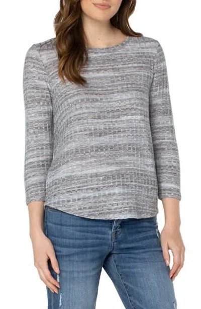 Liverpool Rib Knit Top In Gray