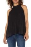 LIVERPOOL LIVERPOOL SLEEVELESS RUFFLE PLISSÉ TOP