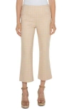 Liverpool Stella Plaid Crop Flare Ponte Pants In Neutral
