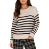 Liverpool Stripe Drop Shoulder Sweater In Oatmeal Heather Stripe