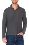Liverpool Texture Long Sleeve Polo In Gray