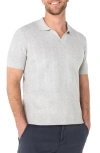 Liverpool Texture Stripe Polo Sweater In Gray