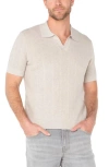 Liverpool Texture Stripe Polo Sweater In Neutral