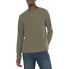 Liverpool Textured Long Sleeve Henley In Sea Turtle