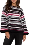 Liverpool Textured Stripe Sweater In Multi
