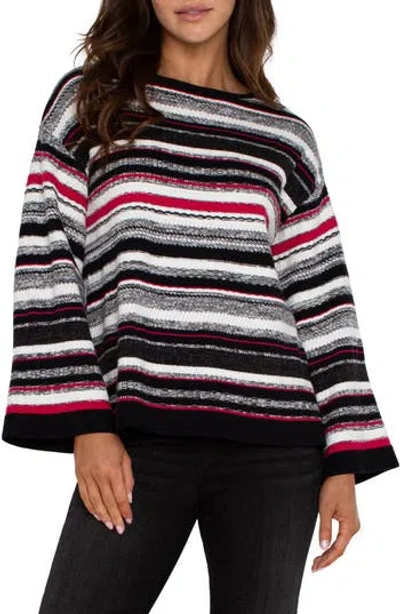 Liverpool Textured Stripe Sweater In Multi