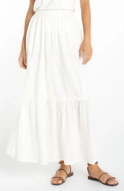 Liverpool Tiered Maxi Skirt In White