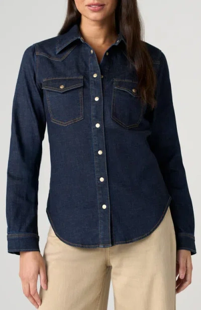 Liverpool Western Slim Fit Denim Shirt In Blue