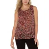 Liverpool Womens Animal Print Sleeveless Peasant Top In Multi
