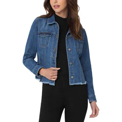 Liverpool Womens Medium Wash Jean Denim Jacket In Blue