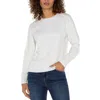 Liverpool Womens Ribbed Trim Viscose Pullover Sweater In White