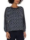 Liverpool Womens Shirred Printed Blouse In Multi