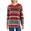 Liverpool Womens Striped Raglan Sleeve Pullover Sweater In Multi