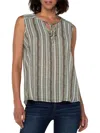 Liverpool Womens Tie Front Tank Shell In Multi