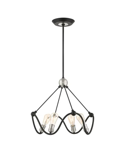 Livex Archer 4 Lights Chandelier In Black
