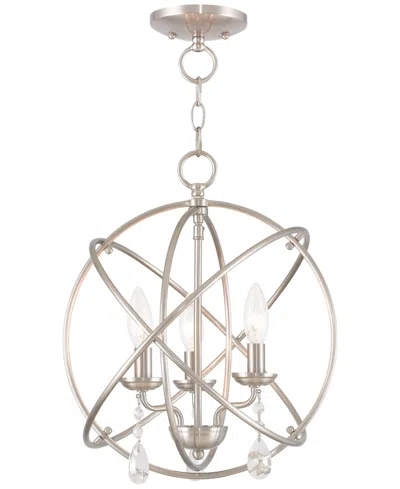 Livex Aria 3 Light 15" Pendant In Brushed Nickel