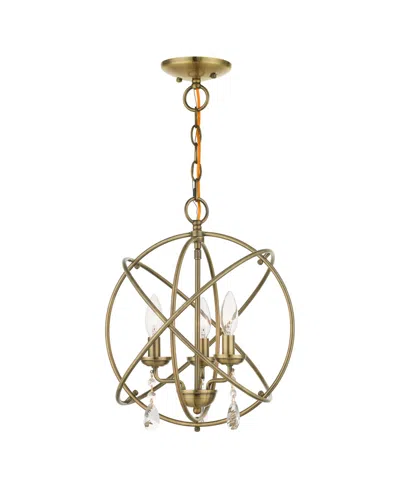Livex Aria 3 Lights Convertible Chandelier Or Semi Flush In Gold-tone